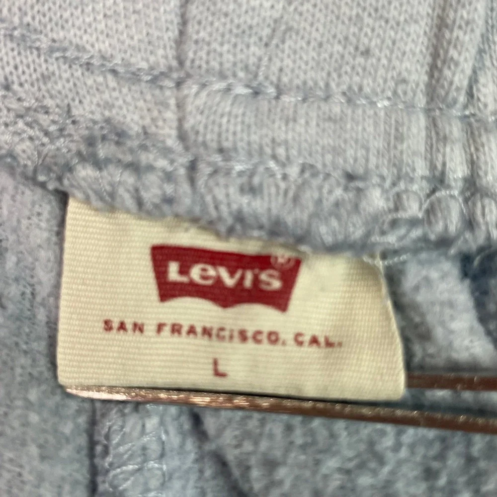 Levi's Sweatpants Mens Large Blue Joggers Fleece Elastic Waist Logo Relaxed